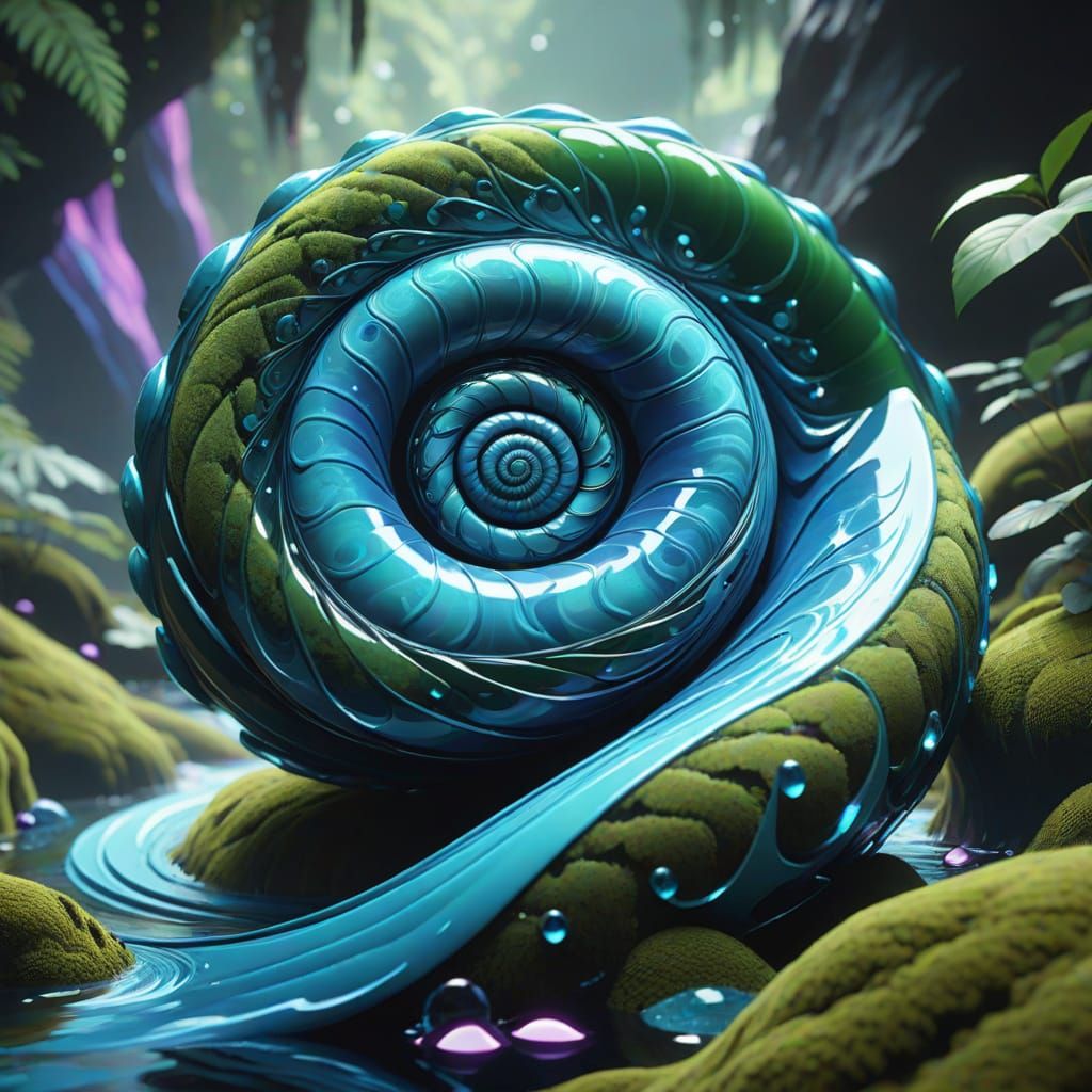 Serpentine Biomachine Basks in Prismatic Aura