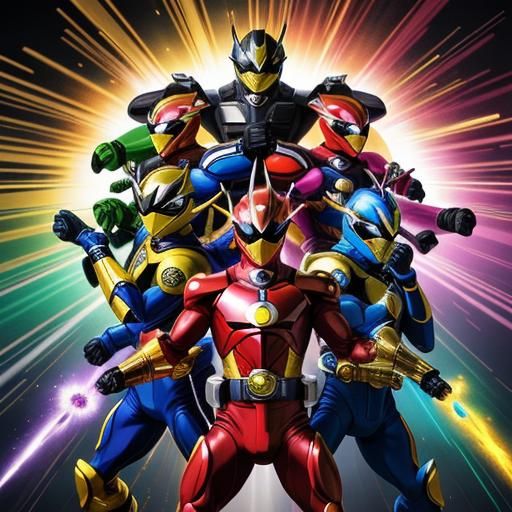 Five Heroes in Anime-Inspired Super Sentai Style