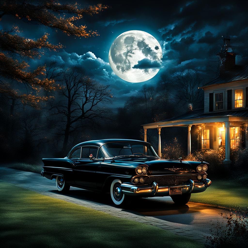 Mystical Midnight Ride Under Black Magic Moonlight