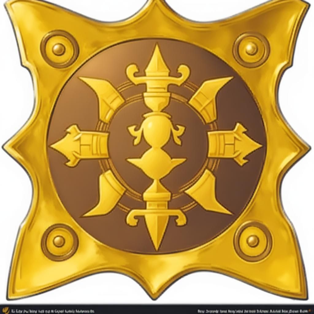 Golden Steel Shield with Majapahit Symbol