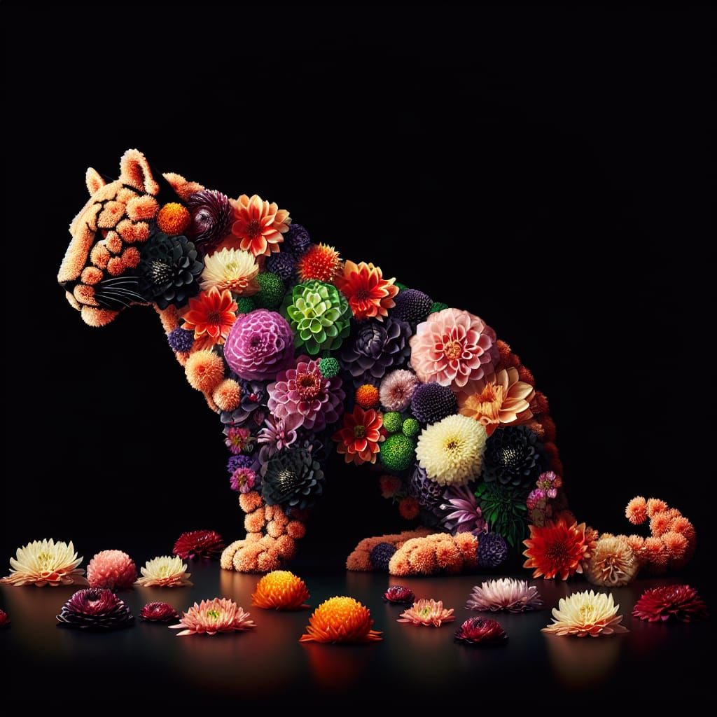 Floral Leopard in Ektachrome Style