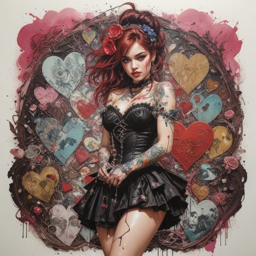 Love Pinup Masterpiece in Hypermaximalist Style