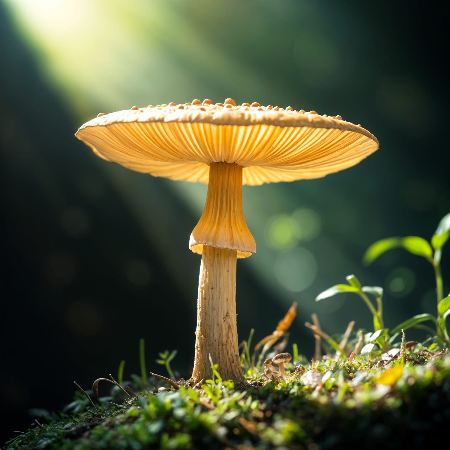 Glowing Mushroom in Forest