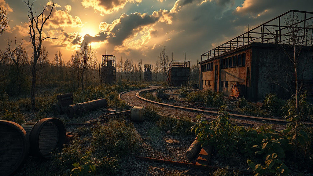 Eerie Chernobyl Landscape in Golden Light