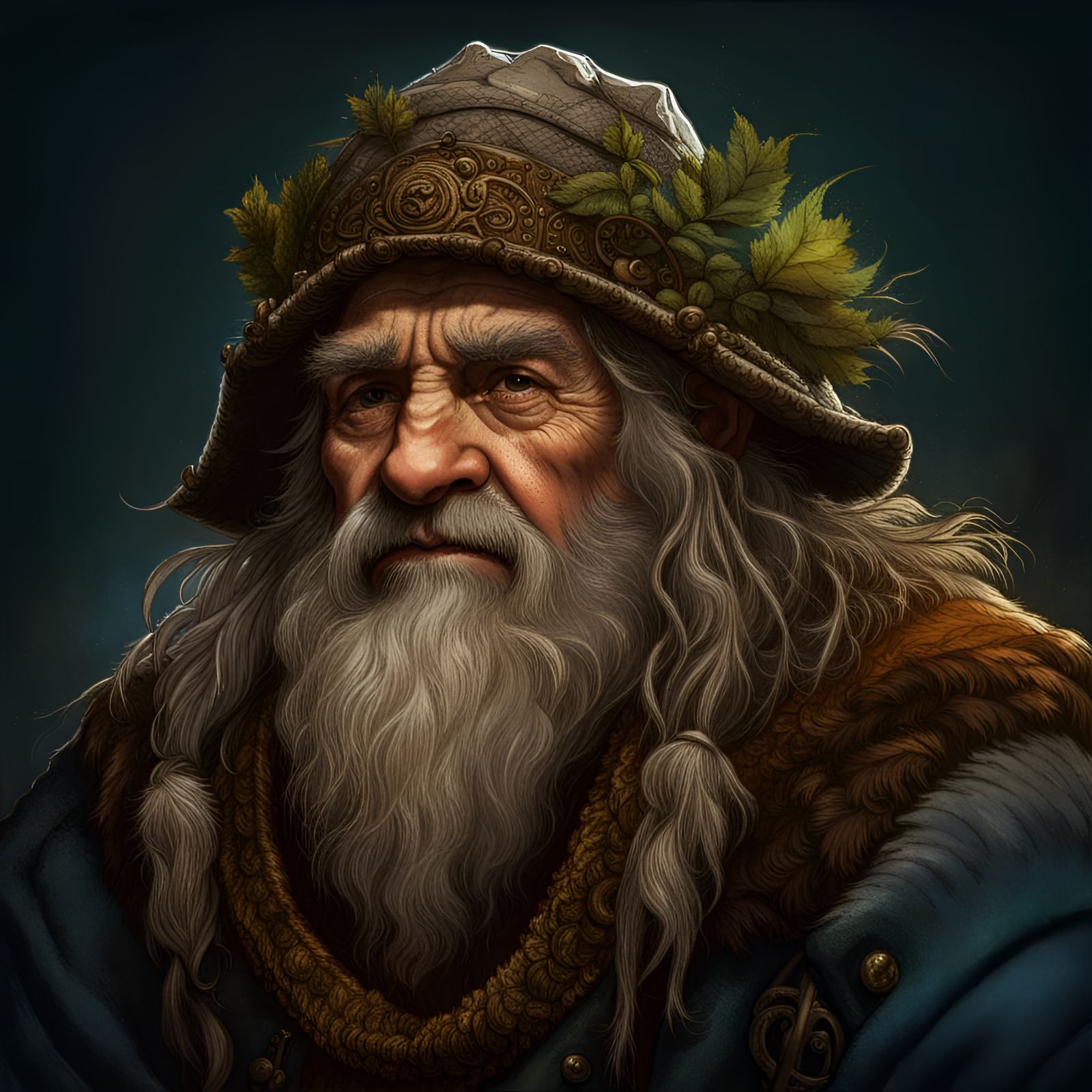 Old Gruff Dwarf Druid