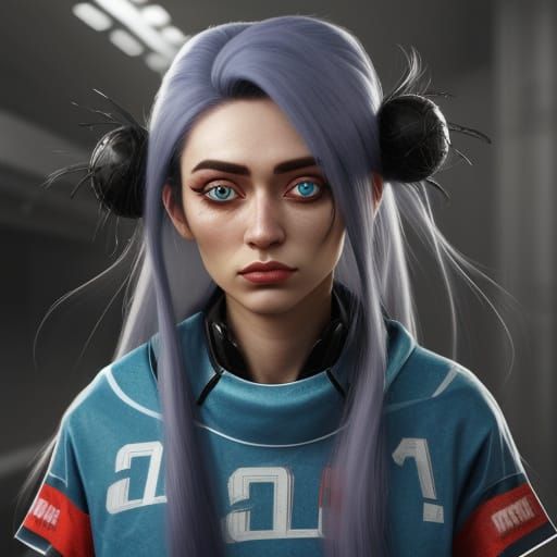 Hyper Realistic Young Woman with Unconventional Style