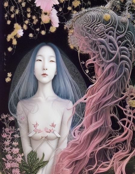 Surreal Space Walker: A Colorful Fairytale Scene