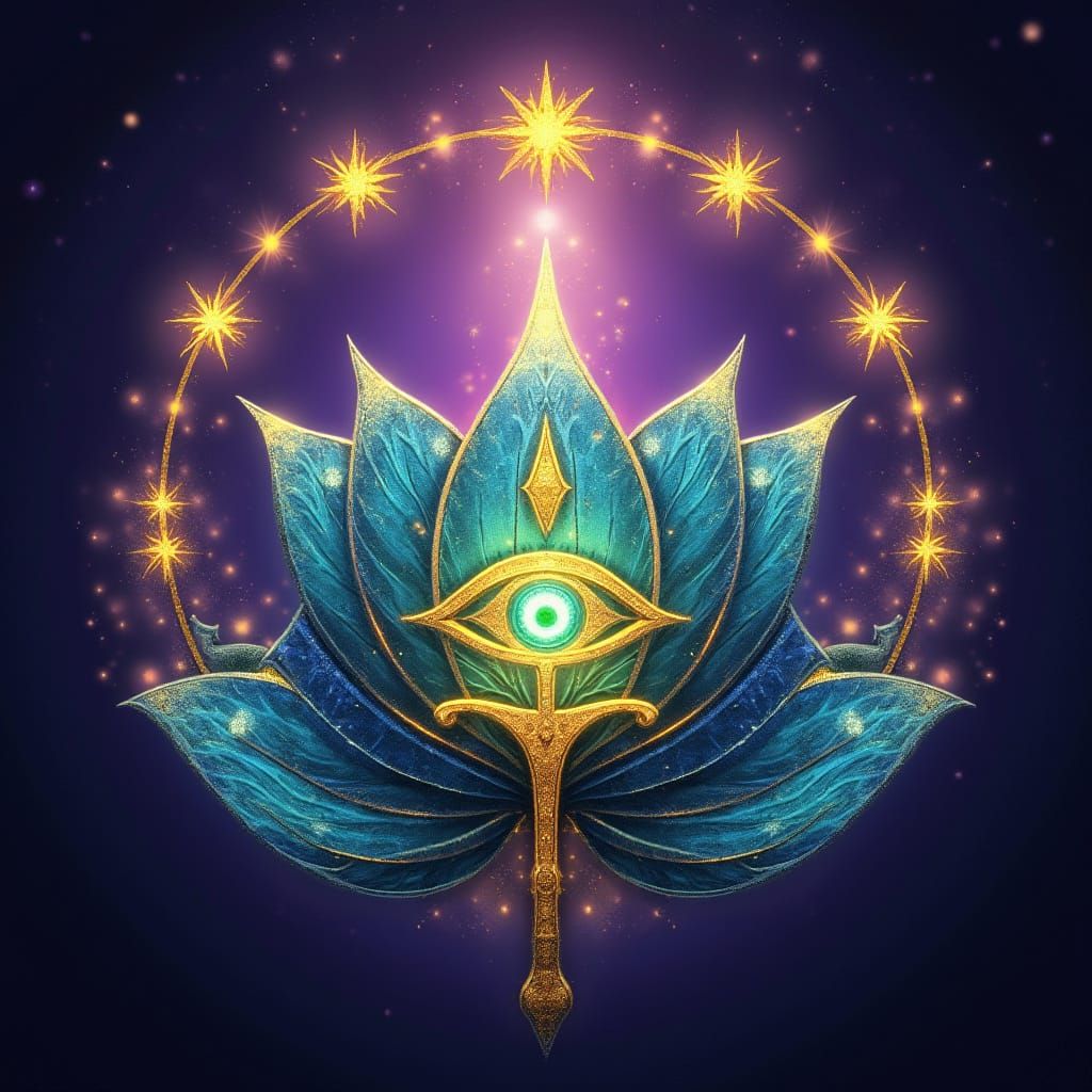 Egyptian Akashic Symbol in Traditional Hieroglyphic Style