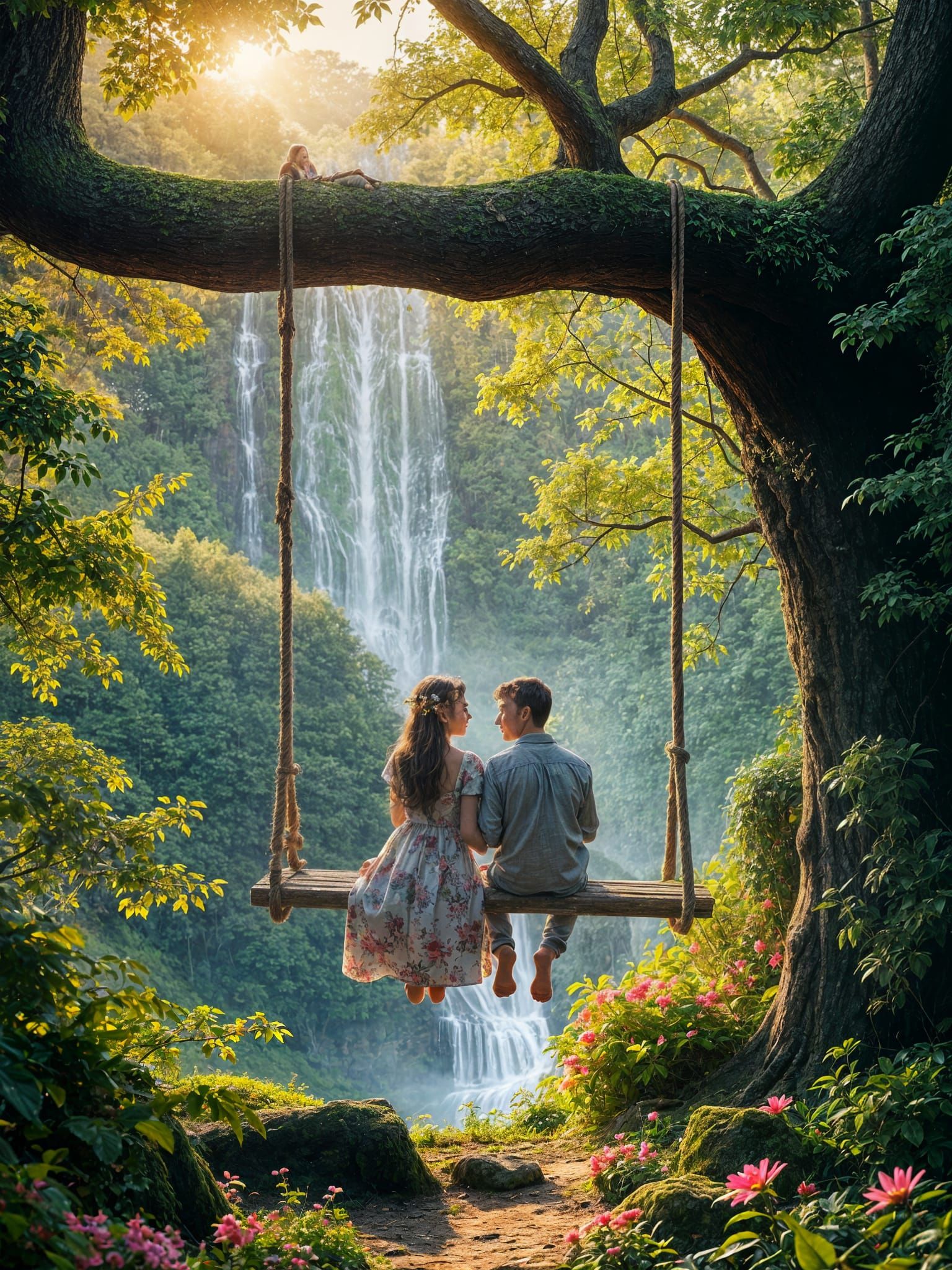 Romantic Woodland Scene in Digital Art