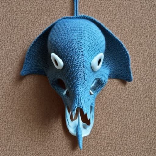 Knitted Hammerhead Shark Skull