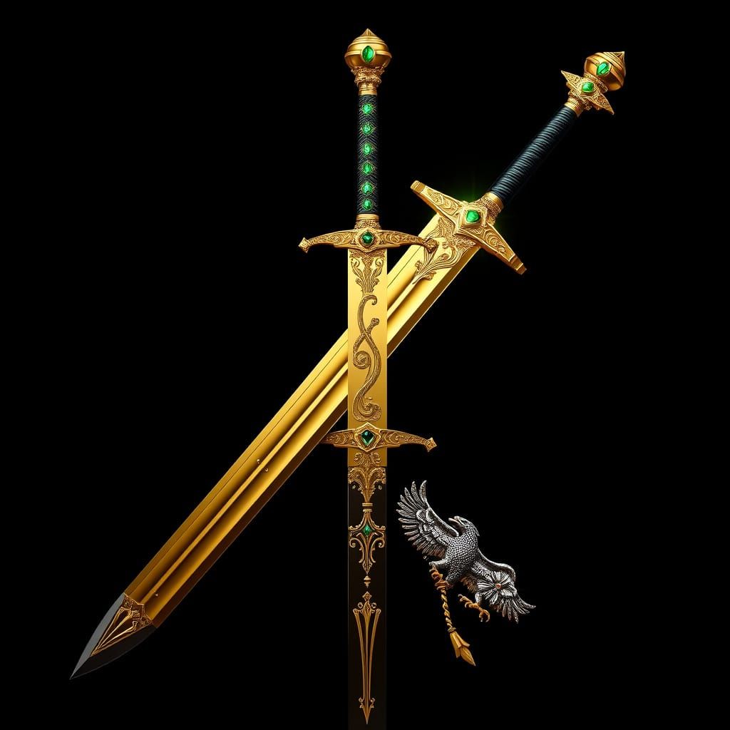 Golden Emperor Sword with Dragonhide Grip