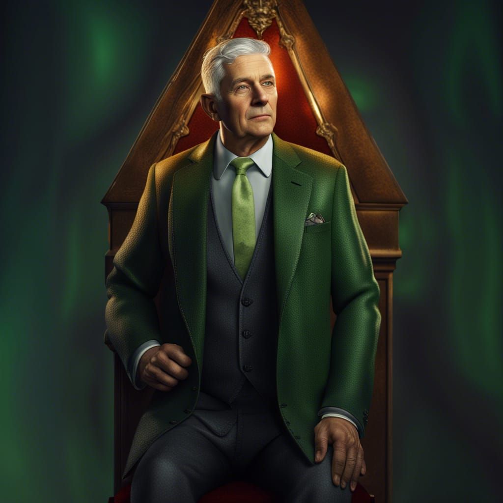 Realistic Portrait of a Senior Man in Suit