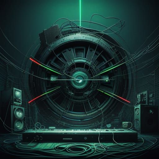 Surreal Industrial Landscape in Distressed Textures