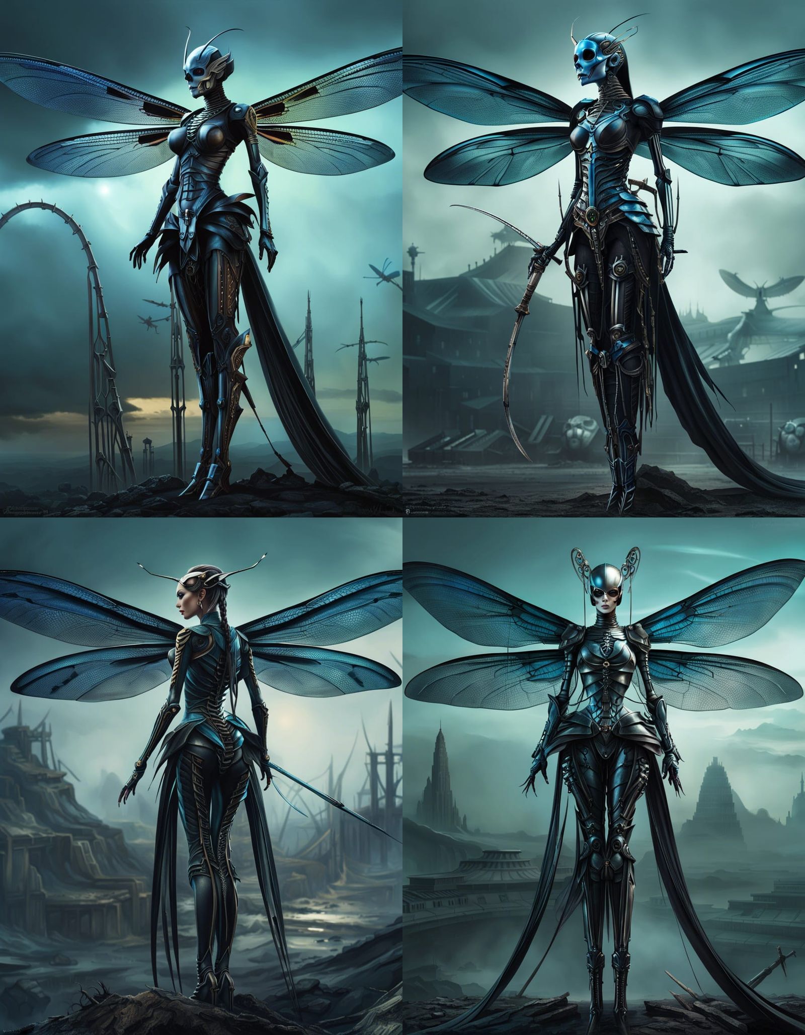 Gothic Fairy Woman in Alphonse Mucha Style