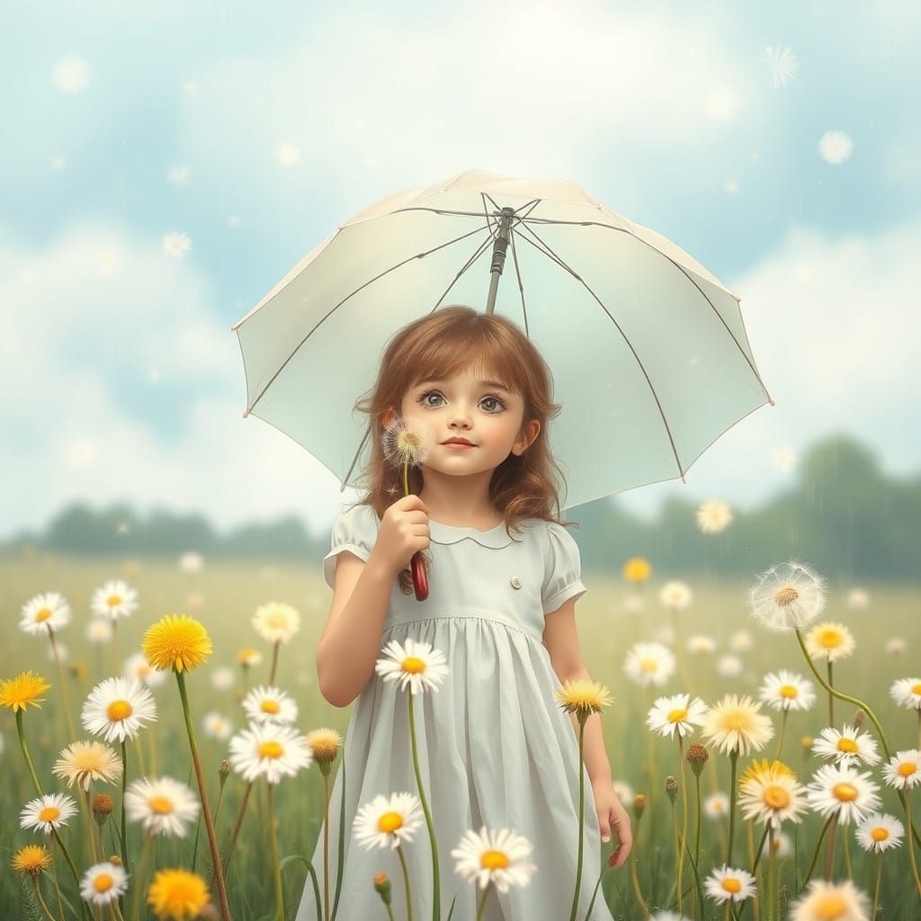 Whimsical Springtime Scene with Wishes