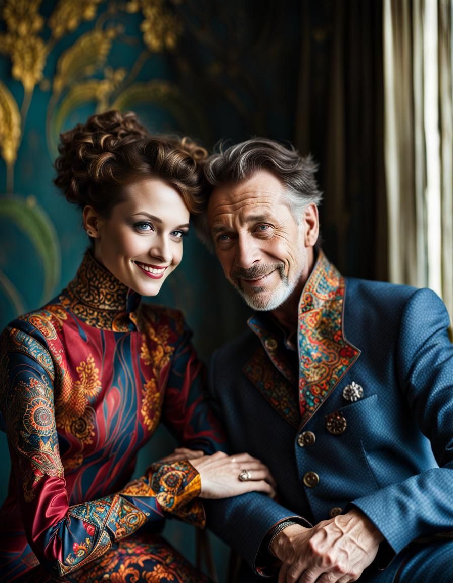 Surreal Restaurant Scene with Exotic Aliens, Detailed Painti...