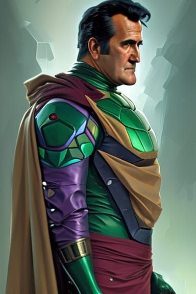Mysterio Cosplay Portrait in Digital Art Style