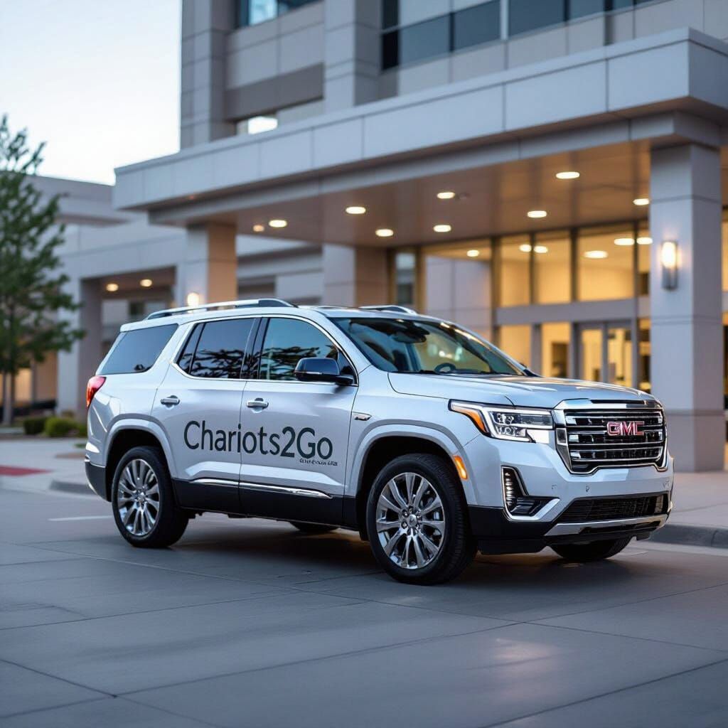 Silver GMC Acadia Denali for Medical Courier Service