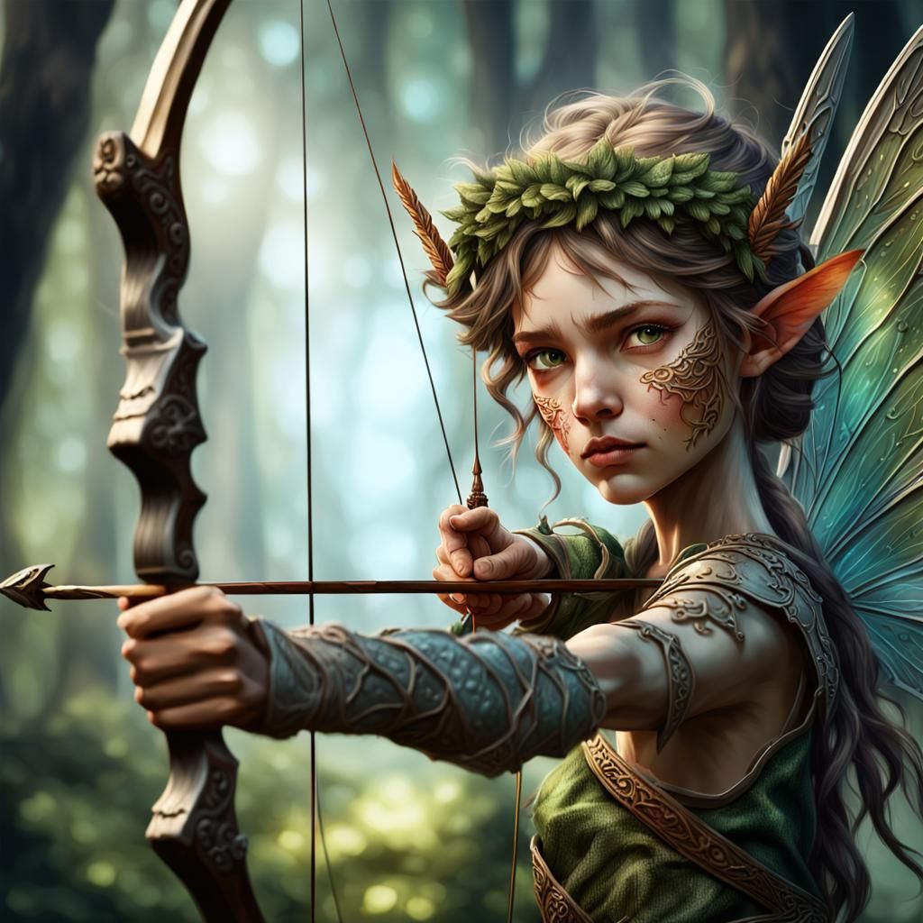 A fairy sprite armed with a bow