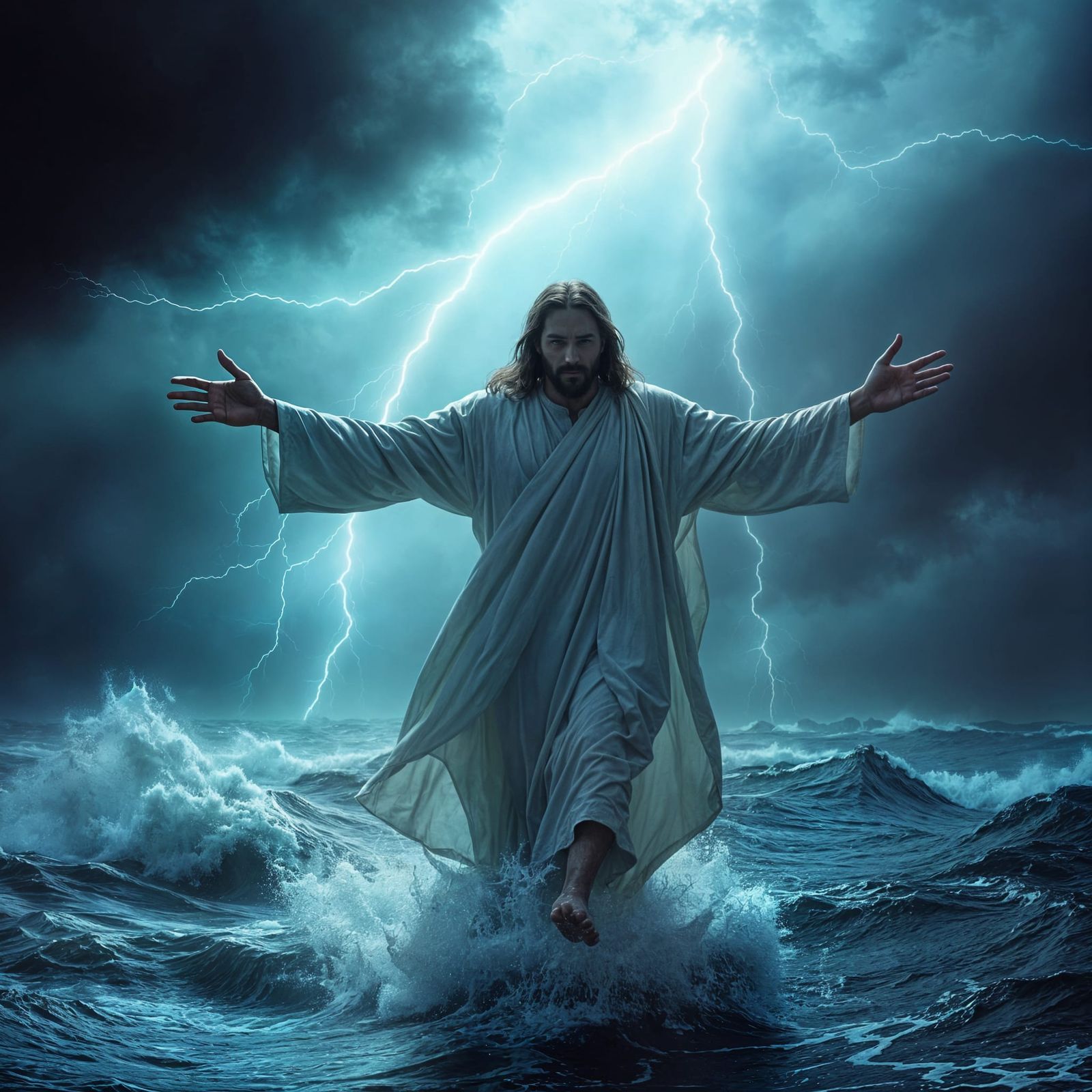 Terrifying Jesus Walks on Stormy Sea