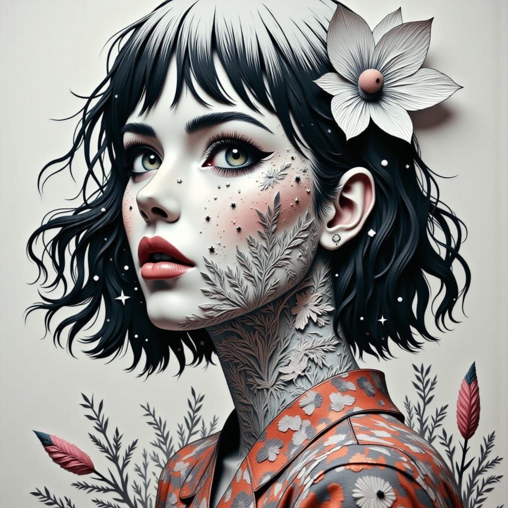 Vibrant Japanese Yokai Papercut