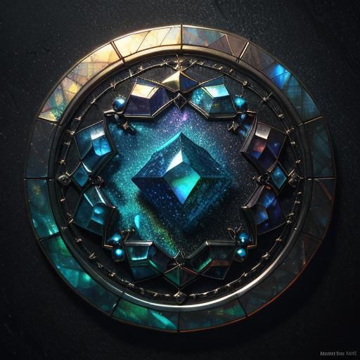 Micmac Abstract Painting with Sparkles and Pearls