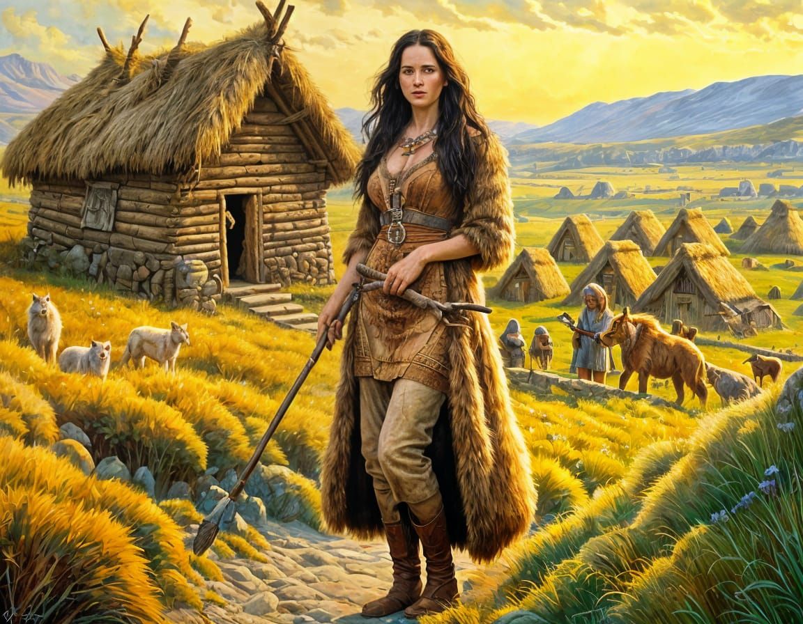 Neolithic Queen Portrait in Furskin Clothes