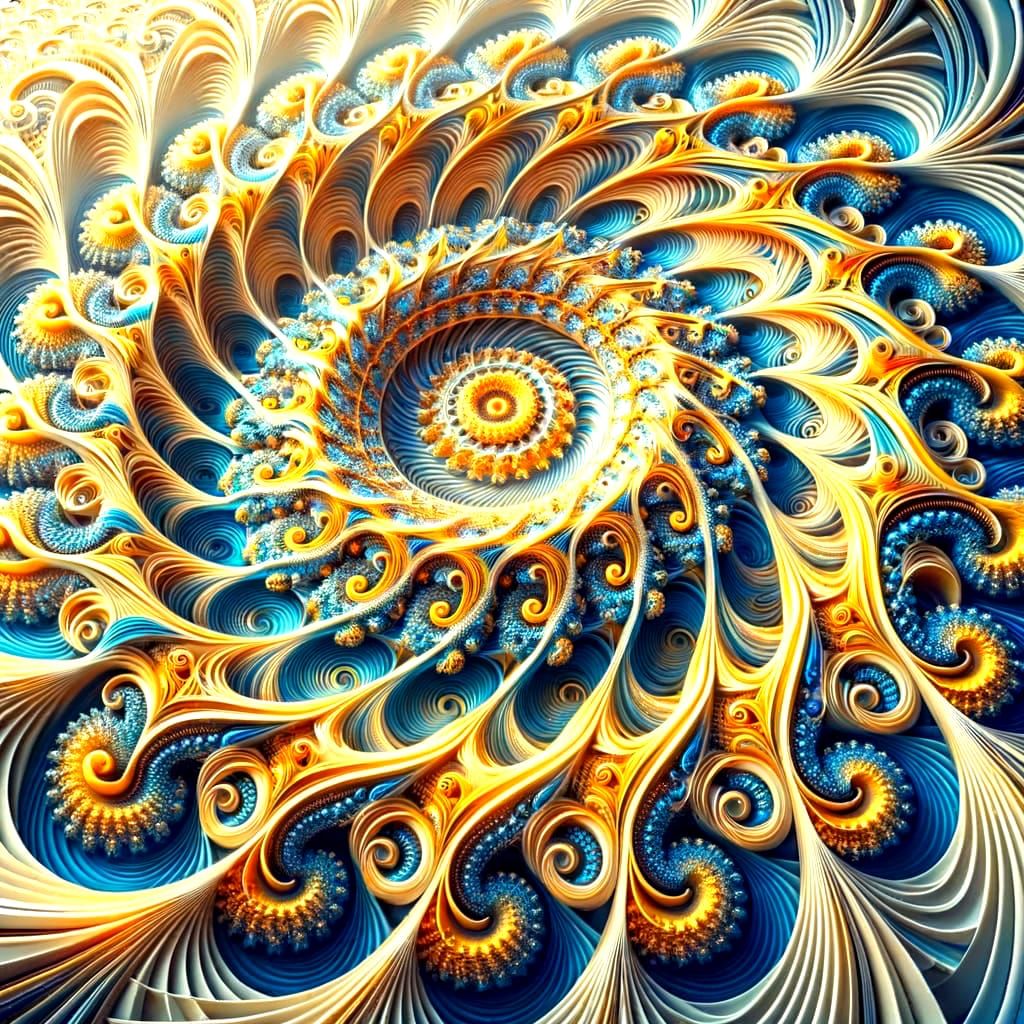 Vibrant Geometric Fractal Art Swirls