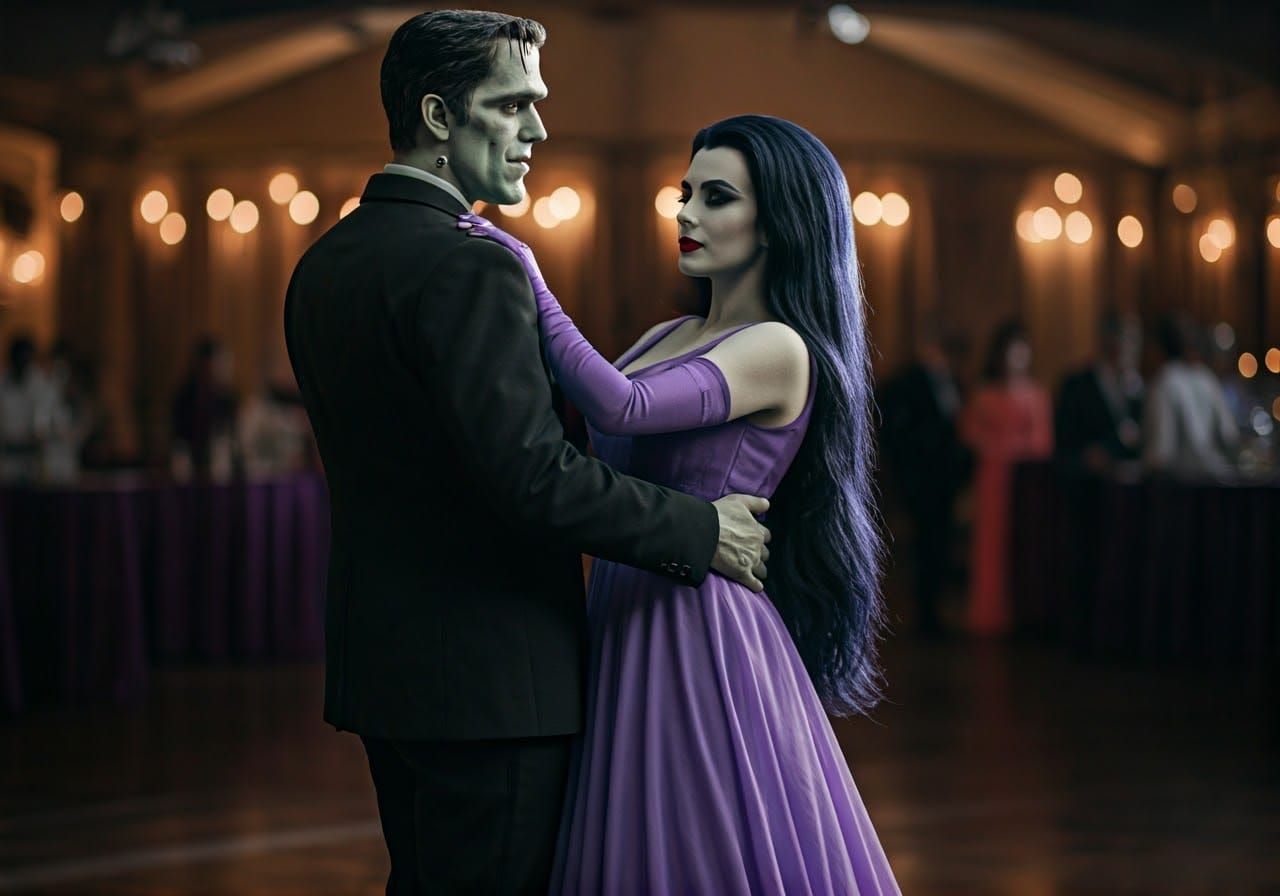 Lily and Herman Munster at Monster Prom