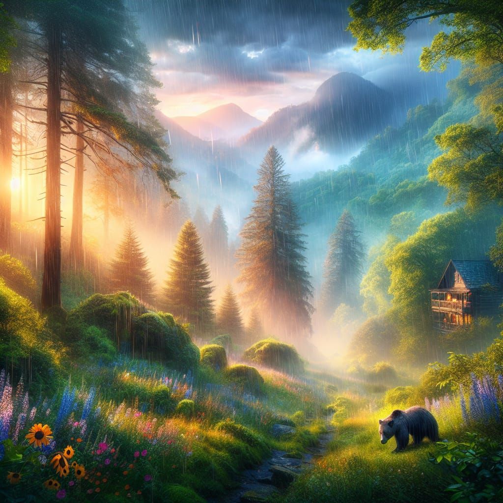 Smoky Mountains Rainy Day Fantasy: Matte Painting