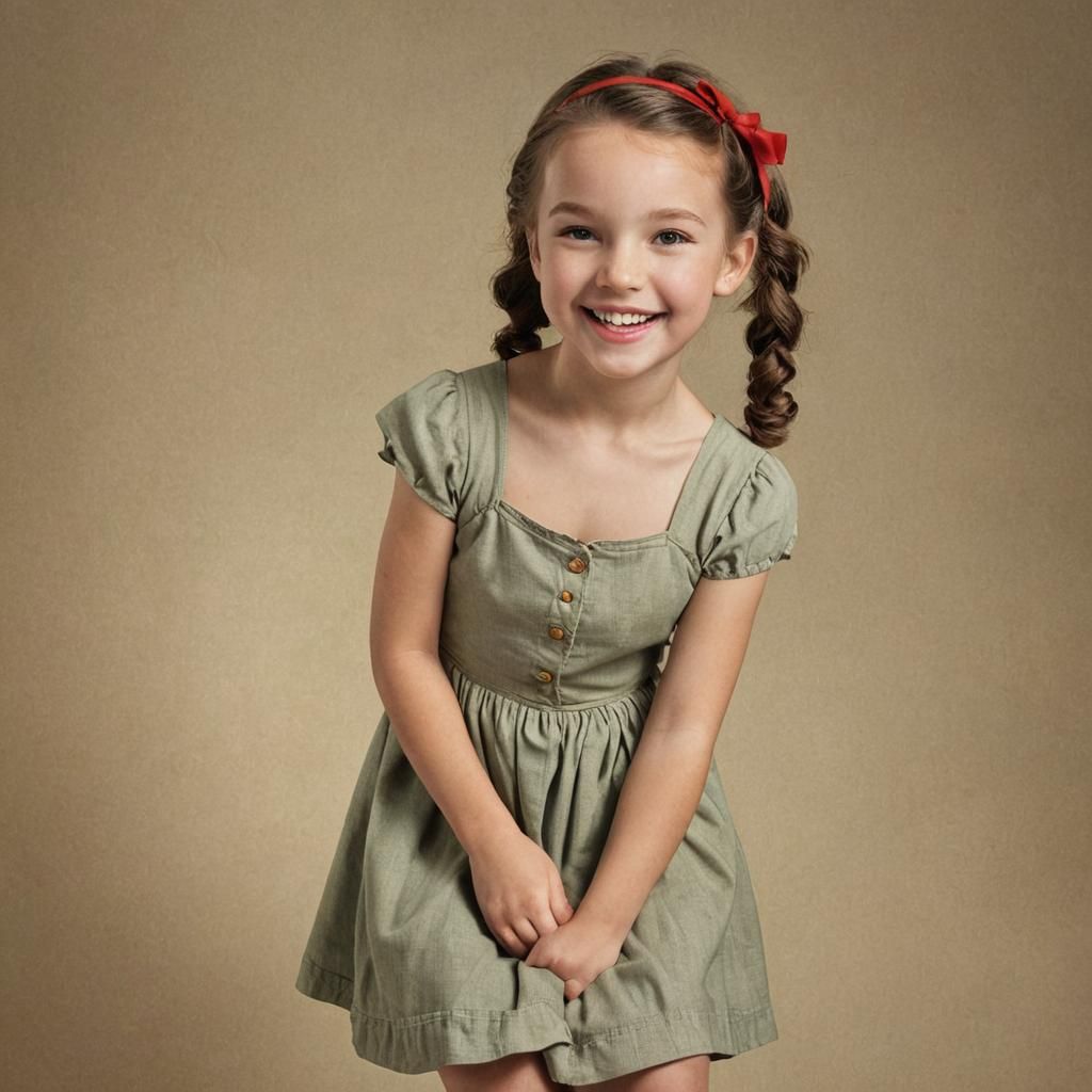 Smiling Girl in Gil Elvgren Pin-Up Style