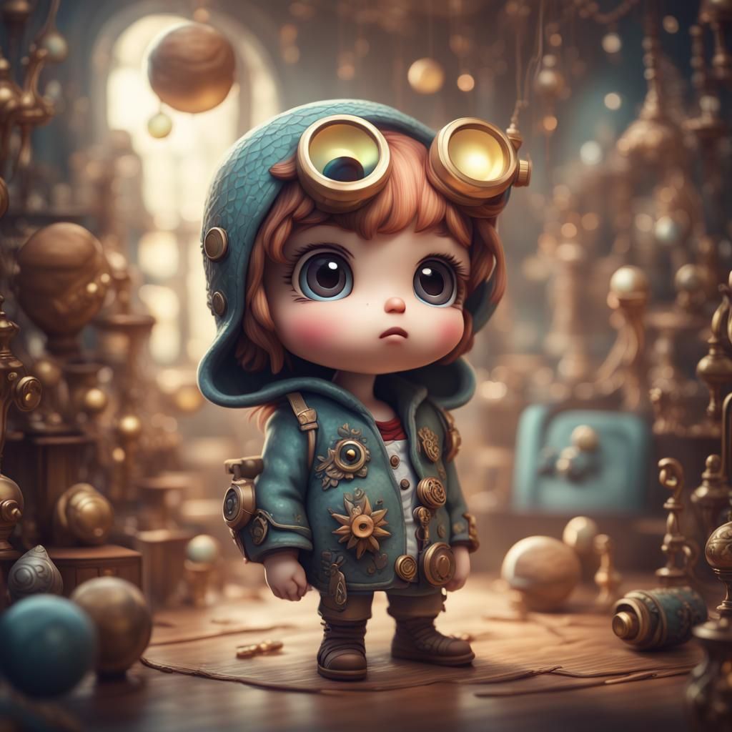 Adorable Chibi Character in Whimsical Digital Art
