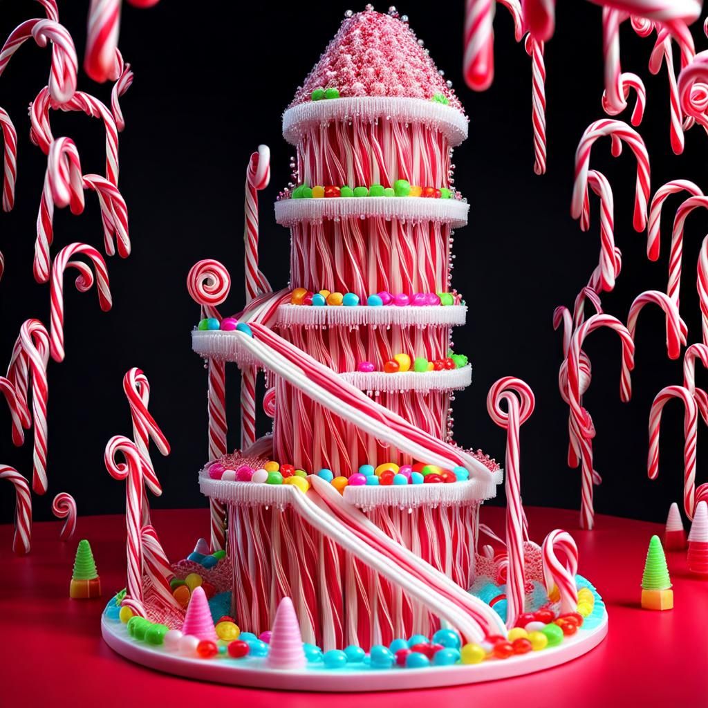 Candy Cane Siege Tower in Crystal Cave