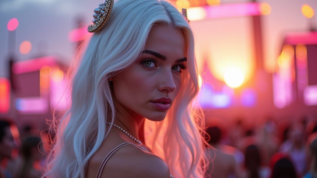 Tomorrowland Concert: Goddess with Long White Hair