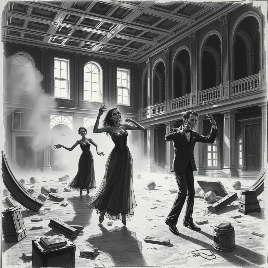 Undead Dancers in Ruined Hall