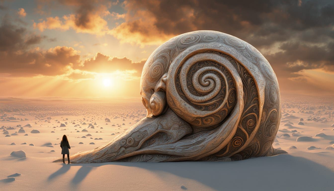 Surreal Creature Emerges from Labyrinth of Light