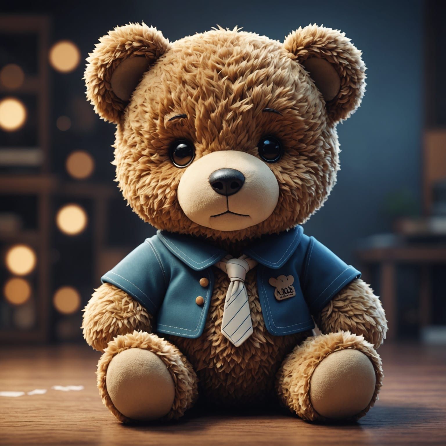 Cute Teddy Bear in Anime Style