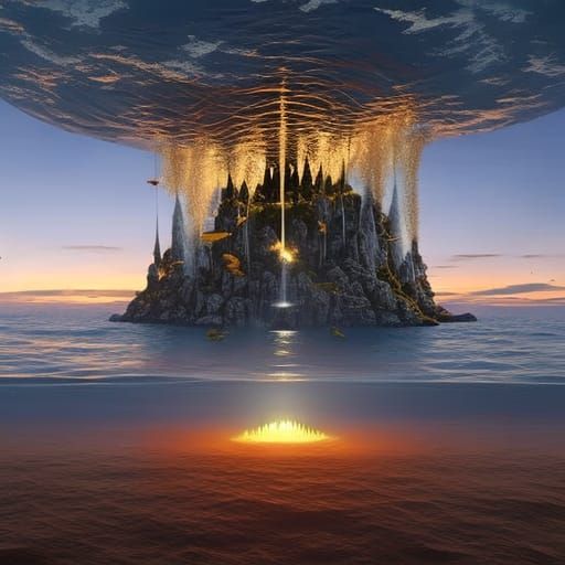 Hyperdetailed Submarine Surrounded by Glowing Jellyfish