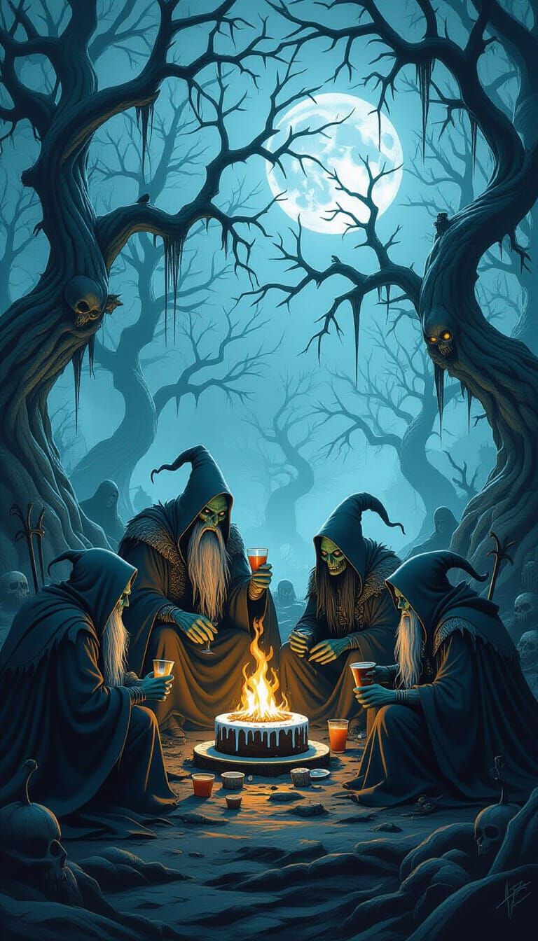 Gothic Dark Fantasy Spooky Birthday Celebration