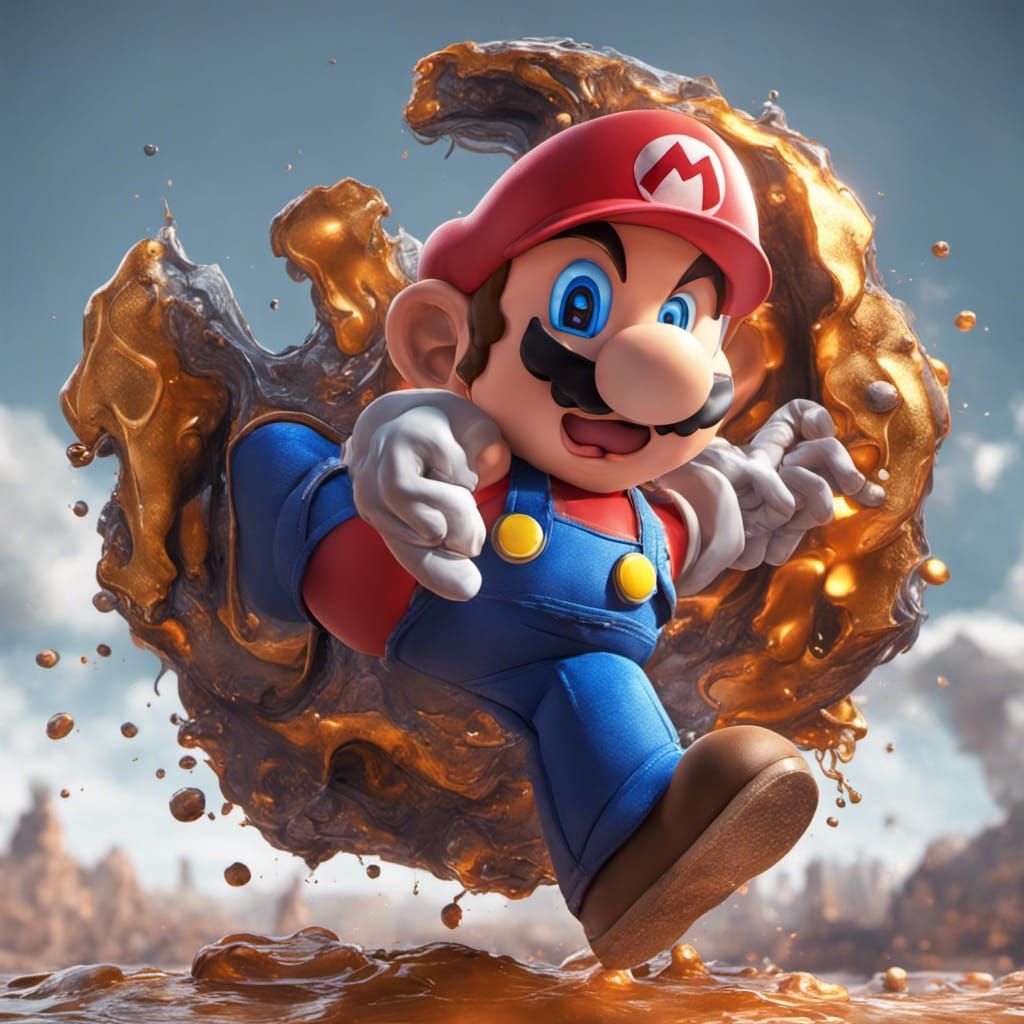 Melting Nintendo Logo with Deep Shadows