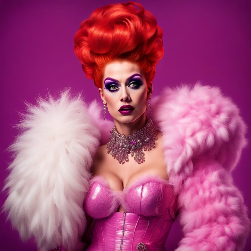 Detailed Matte Painting of Two Drag Queens