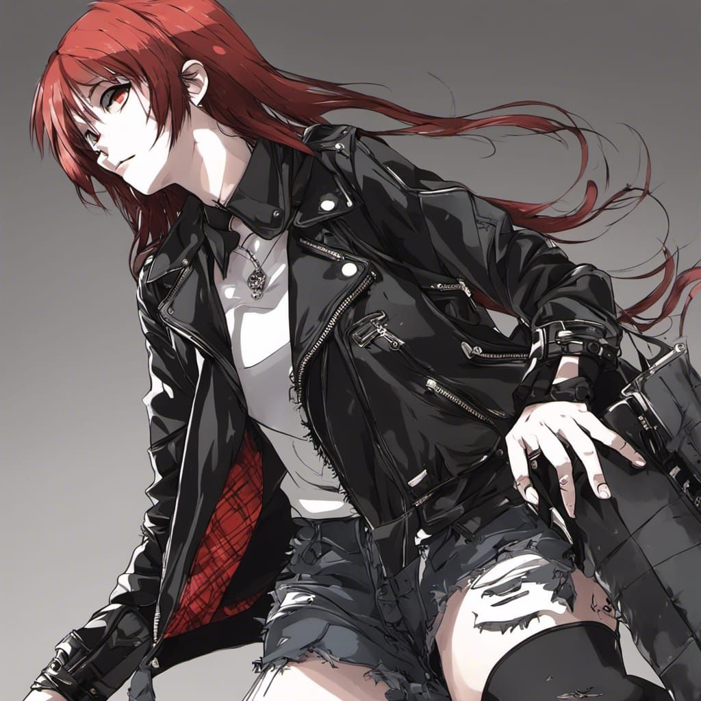 Punk Anime Girls in Leather Jackets