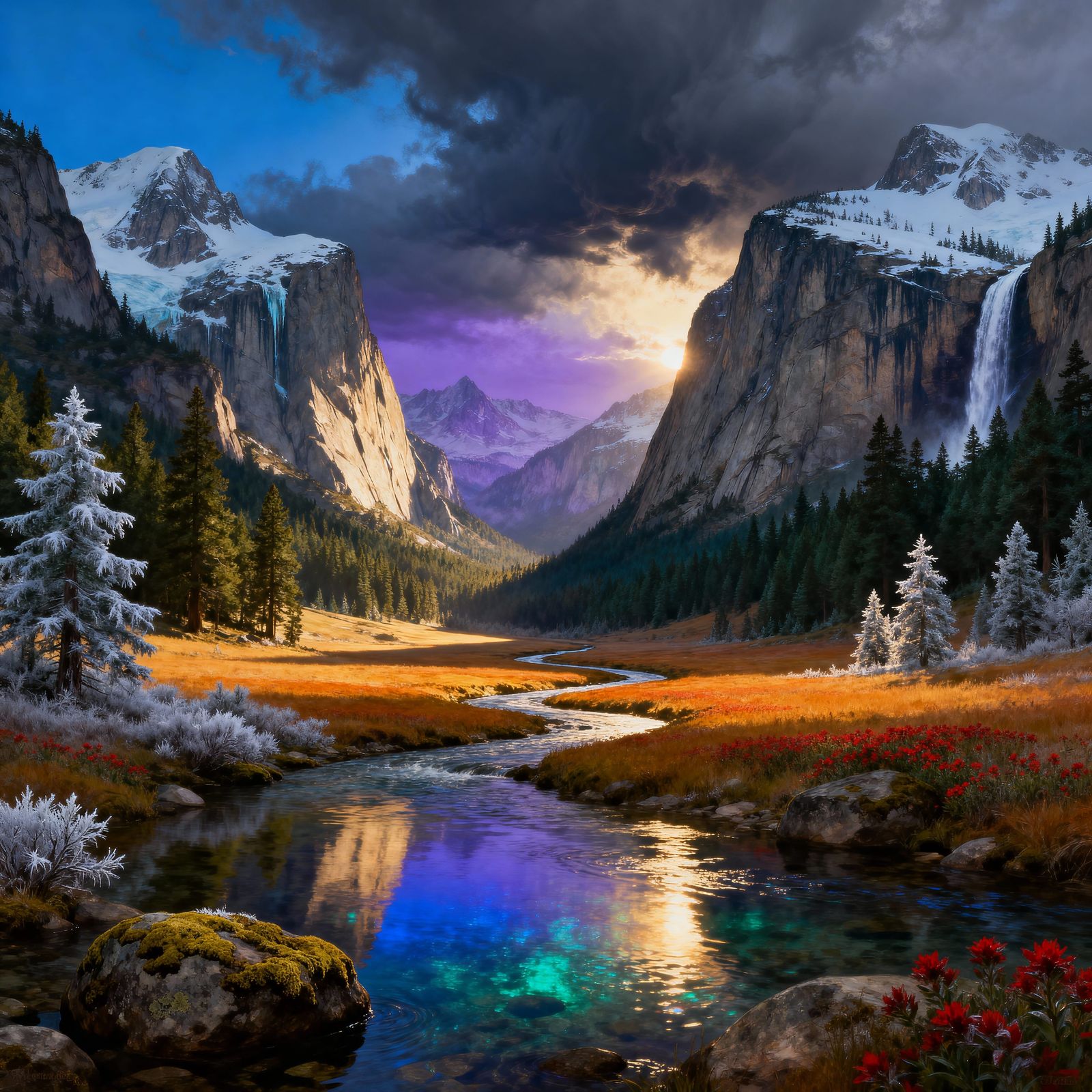 Majestic Vale of Orlos Fantasy Landscape Painting