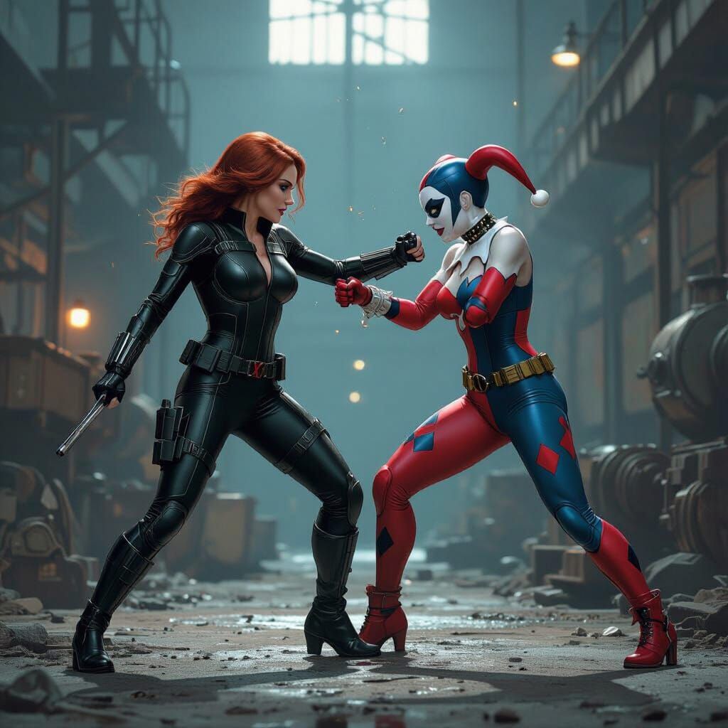 Black Widow vs Harley Quinn: Factory Fight
