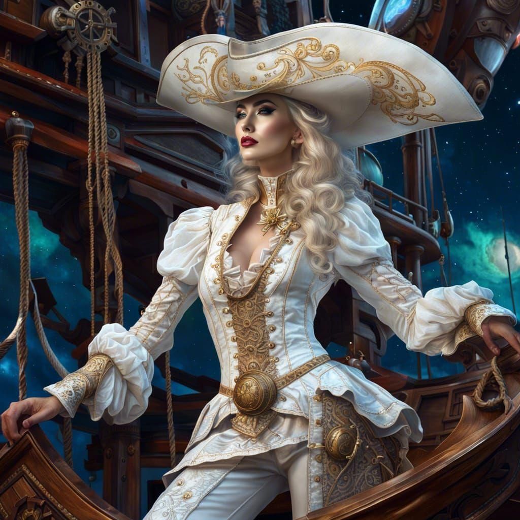 Rococo Gothic Elven Pirate in Space