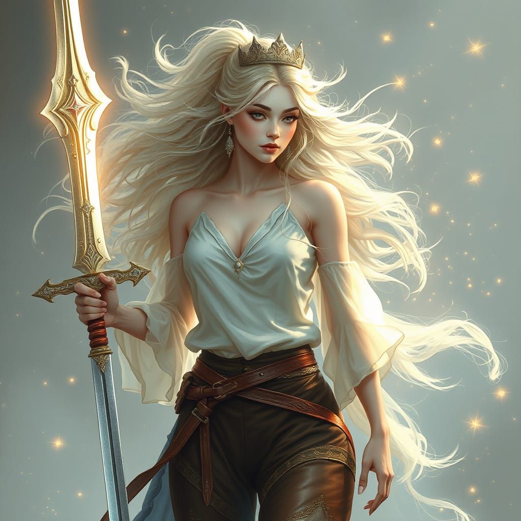 Ethereal Princess Radiates Iridescent Magic with Majestic Sw...