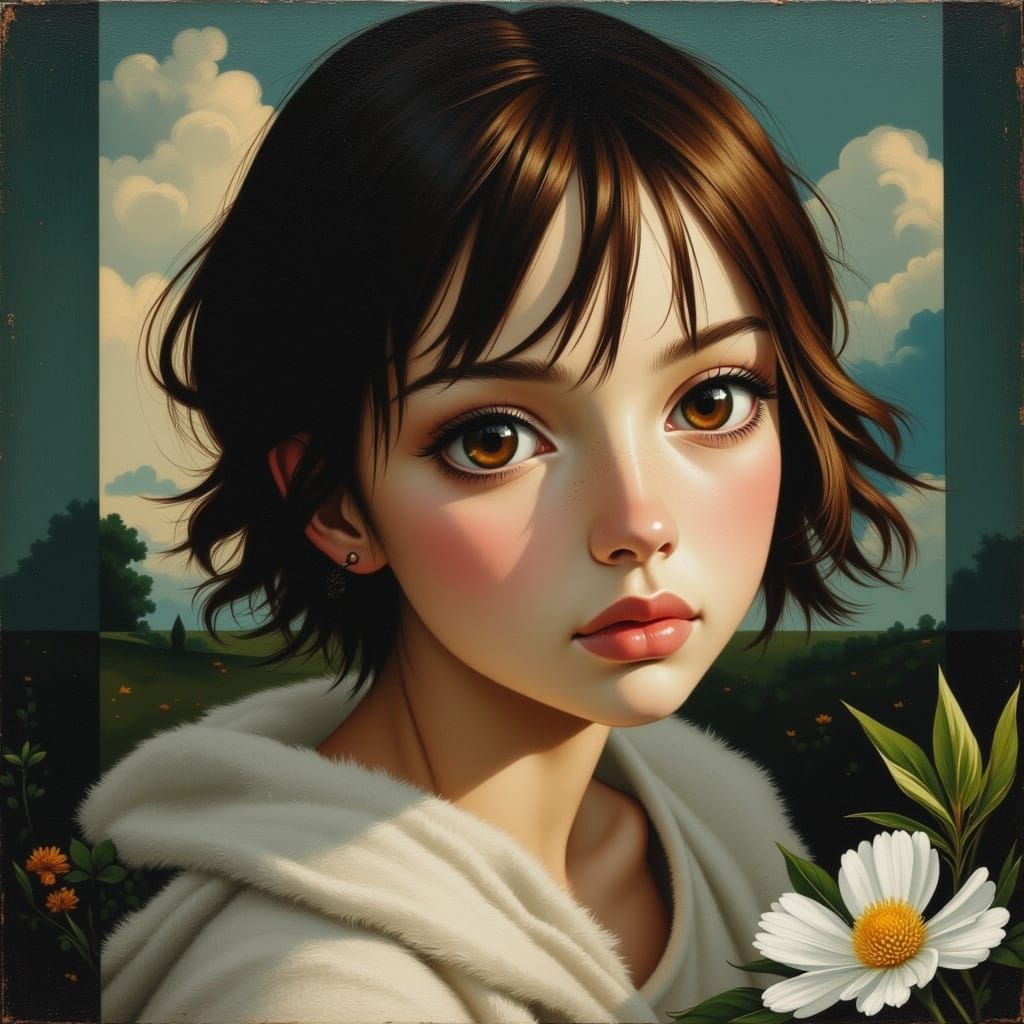 Surreal Cityscape in Dark, Mysterious Inkcut Style