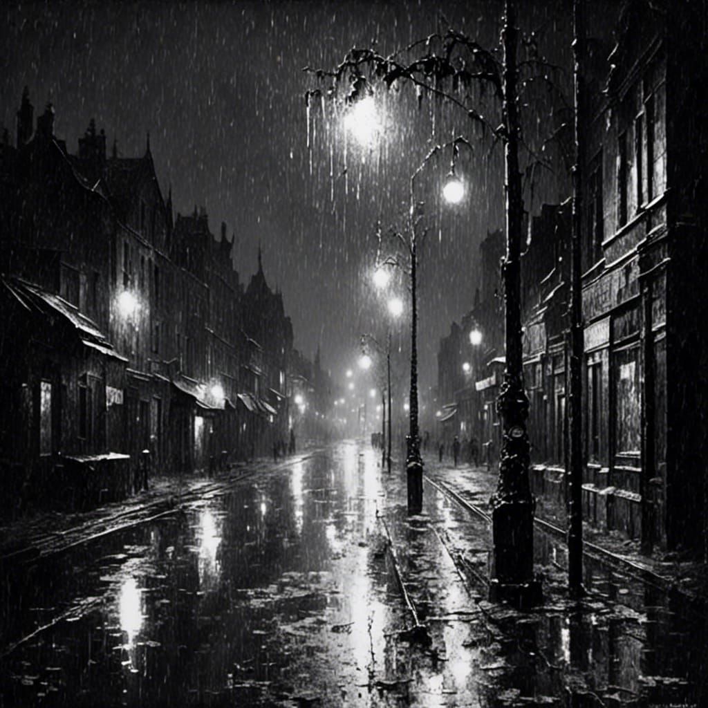 Rain night street