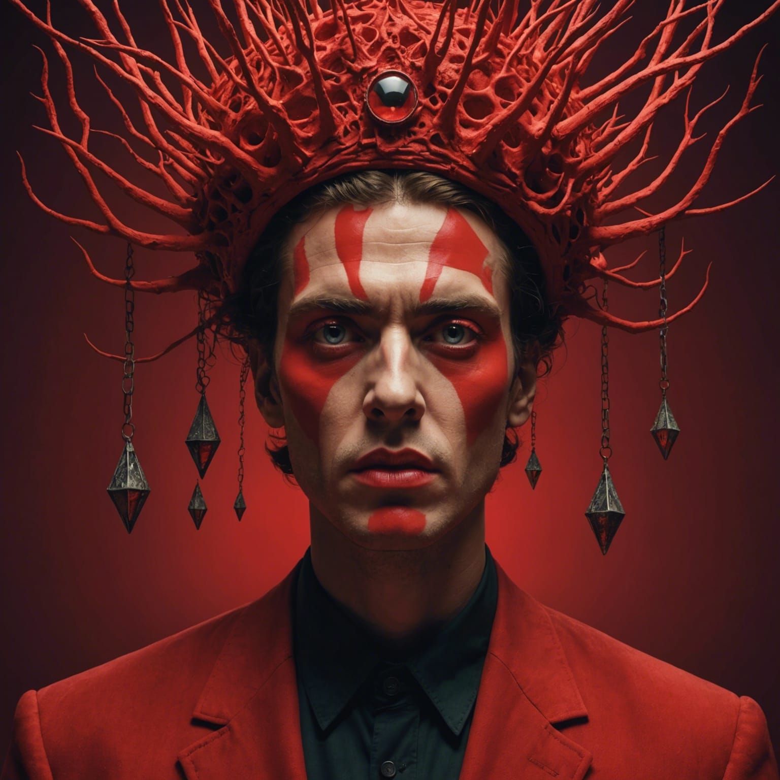 Surreal Red Abstract in Surrealism Style