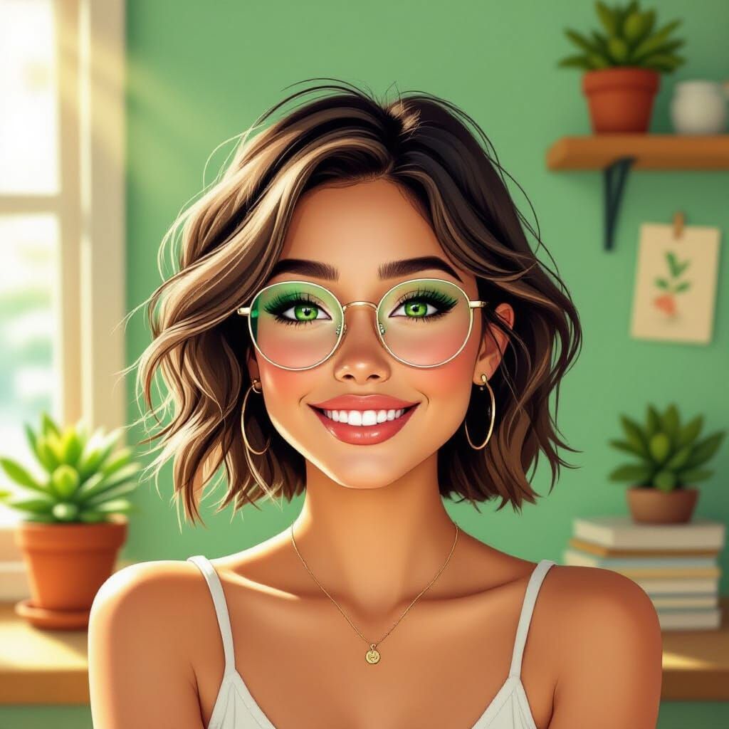 Woman Captures Selfie in Sun-Drenched Room